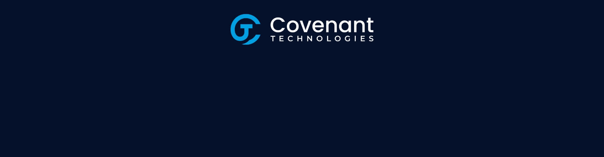 Covenant Technologies logo over a navy blue background
